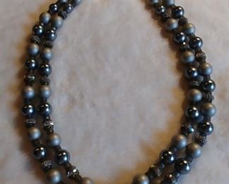 3. Vintage Black Iridescent Bead Necklace Asking $49.00