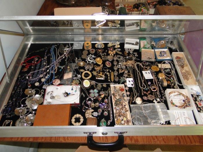 Large amount of vintage costume and Sterling Silver jewelry