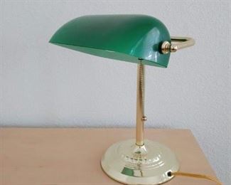 green shade office lamp