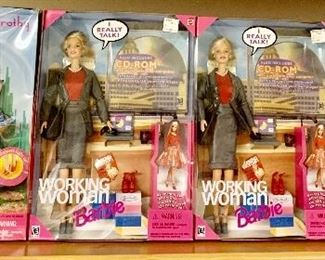 Wizard of Oz Dorothy Barbie nib $10
Talking Working Woman Barbie nib $10ea