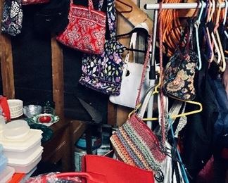 Various purses including Vera Bradley