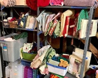 Linens
Tablecloths $5 ea
New plastic shoe boxes $1 each
Towels & seat cushions