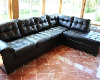 Art Van furniture leather sectional sofa