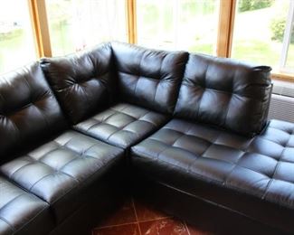 Art Van furniture leather sectional sofa