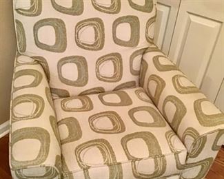 We have 2 of these Green & White Upholstered Chairs