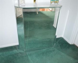 $80 Mirror Glass Console Pedestal
31 1/2"W x 9"D x 32"H
