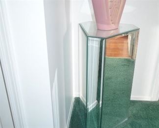 $80 Mirror Glass Console Pedestal
