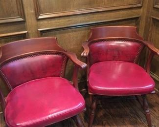 Pair leather chairs