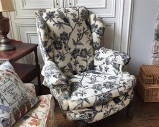 Black & White Wing Back Chair