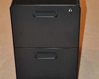 POPPIN STOW 2 DRAWER BLACK FILE CABINET, 16”W  x 20”D x 24”H.  OUR PRICE IS $145.00.