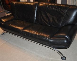 ANOTHER VIEW OF THE GREAT SOFA WITH WONDERFUL CHROME TUBULAR BASE!!