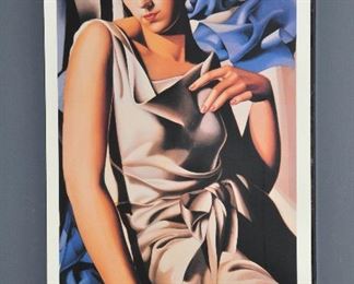 ART DECO SERIES, POSTER ON BOARD BY TAMARA DE LEMPICKA, "MADAME M" 18" X 29"  OUR PRICE $65.00