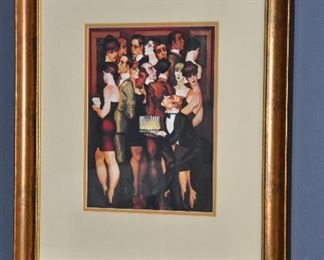 ANOTHER ART DECO STYLE PRINT, DOUBLE MATTED AND FRAMED 18" X 23"  OUR PRICE $60.00