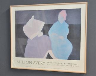 MILTON AVERY FRAMED EXHIBITION POSTER, WHITNEY MUSEUM OF AMERICAN ART 1982.  41” x 35” OUR PRICE $150.00