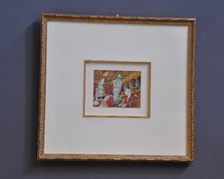 MATTED AND DOUBLE GOLD FRAMED, SIGNED "OPERA"  26" x 15". OUR PRICE 75.00
