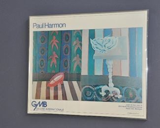 SIGNED PAUL HARMON EXHIBITION POSTER AT THE GMB GALERIE INTERNATIONALE. 30" X 25"  OUR PRICE $250.00