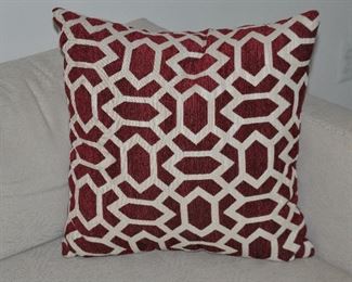 SUPER CUTE MAROON AND IVORY STUDIO CHIC HOME 16" PILLOWS PAIR, OUR PRICE $30.00