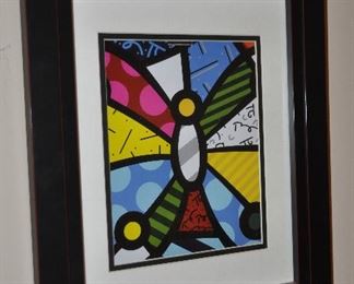FRAMED ABSTRACT "BUTTERFLY" BY BRITTO, 14.5" X 17.5". OUR PRICE $95.00