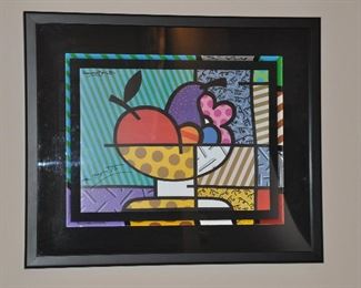 ABSTRACT ROMERO BRITTO DOUBLE SIGNED, 30" X 25". OUR PRICE $695.00