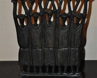 GORGEOUS 11" WROUGHT IRON MENORAH SIGNED RUTH BROCK. OUR PRICE $60.00