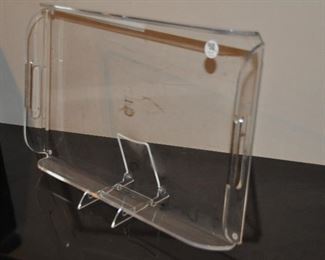 21" MID CENTURY LUCITE SERVING TRAY. OUR PRICE $50.00 