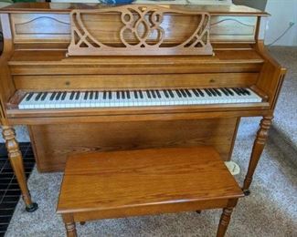 FABULOUS YOUNG CHANG F108B CONSOLE PIANO AND BENCH IN EXCELLENT . OUR PRICE $1495