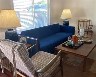 Mid-Century blue sofa