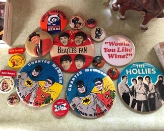 collectible pinbacks, this is a small selection of what we have