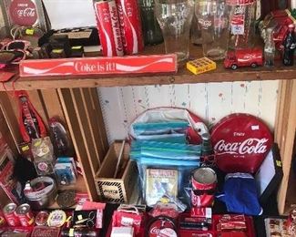 Coca Cola foreign language bottles & cans, lighters, radio