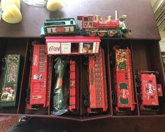 Vintage Hawthorne Village Bachmann Coca Cola Holiday Express On30 scale train set. New in package in its original cardboard drawer box 