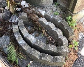 scalloped cement garden edgers - call for presale 