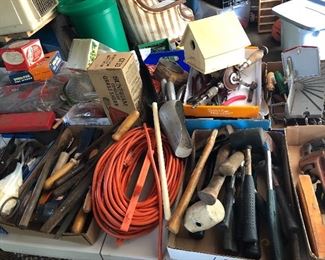 General garage tools including vintage