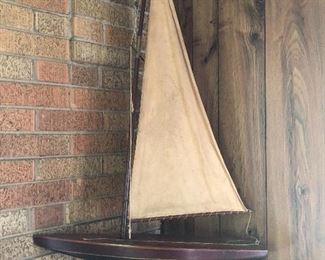 Large wood pond yacht sailboat