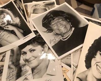 entire box of autographed photos of 1970s film & TV stars, including Vincent Price, Debbie Reynolds, Ernie Banks, Minnie Minosa, Charlie's Angels, Ella Fitzgerald and so many more