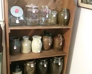 jugs, crocks, churns etc