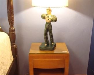 Bedroom: Shown is the second of a pair of R-WAY side chests and the second Flamenco dancer lamp.