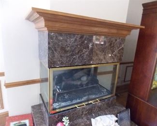 Beautiful Gas Fire Place, Wood Mantel