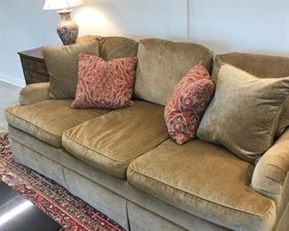 Hickory Chair Custom Velvet sofa (twin mattress depth) :: Like New :: $4,500 :: 42" D x 7' W x 35" H x 24" AH