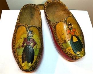Hand painted wooden shoes