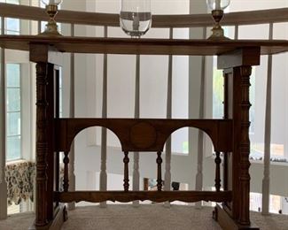 Light Grained-Wood Sofa Back / Display Table c. 1920s