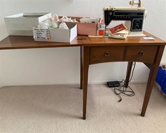 Vintage Singer Sewing Machine and Table ("Diana", c. 1960s)
