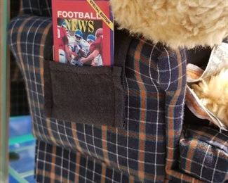 BRC-1 ($75) "Armchair Quarterback" by the Danbury Mint.  So cute! Comes with Bronco bear holding snacks and a drink.  He is watching the game on the Tv.  Comes with lots of pieces to create your own scene! 