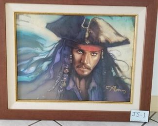 JS-1 ($300) Captain Jack Sparrow LE Giclee by John Alvin #183/295.  Comes framed with COA.  Measures 20" x 15" including frame
