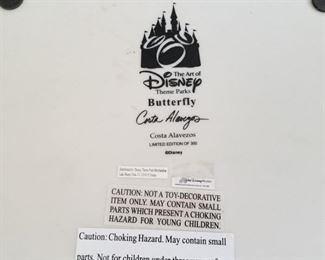 BFIG-1 ($150) Disney Big Fig "Butterfly" shows Bambi and Thumper.  This is a Limited Edition of only 300 by Costa Alevezos.  Measures 17" x 10" x 12"h.  There is one flaw and it is on the butterfly.  It is cracked down the center.  It is held on by a wire and both wings are attached, just not connected to one another.  This comes in 3 separate pieces.  