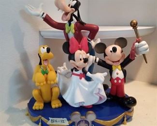 BFIG-12 ($200) Goofy, Pluto, Mickey and Minnie Mouse on Stage in the classic big fig "The 50th Happiest Celebration on Earth"!  Measures 18"w x 20"h.  Comes in 4 pieces to place characters any way you choose.  Very good condition!