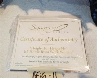 BFIG-11 ($900) Rare limited edition of the seven Dwarfs  in the forest in "Heigh ho Heigh ho it's Home from Work We Go"  229/750.  Measures 23"L x 12"h x 11"d.  No flaws.  Comes with COA, but no box