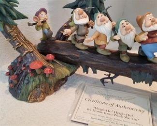BFIG-11 ($900) Rare limited edition of the seven Dwarfs  in the forest in "Heigh ho Heigh ho it's Home from Work We Go"  229/750.  Measures 23"L x 12"h x 11"d.  No flaws.  Comes with COA, but no box