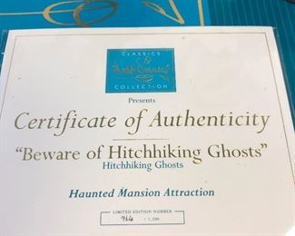 (TR-8) COA of Haunted Mansion Beware of Hitchhiking Ghosts Figurine