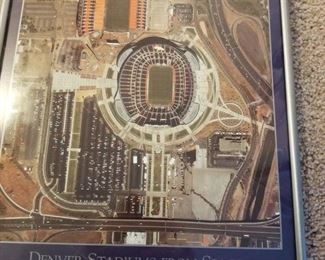 SB-2 ($50)  Framed photo taken from Ikonos in space of the 2 Denver stadiums.  Framed, measures 12" x 17"h 