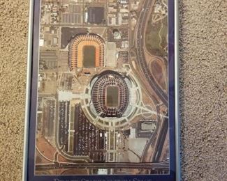 SB-2 ($50)  Framed photo taken from Ikonos in space of the 2 Denver stadiums.  Framed, measures 12" x 17"h 